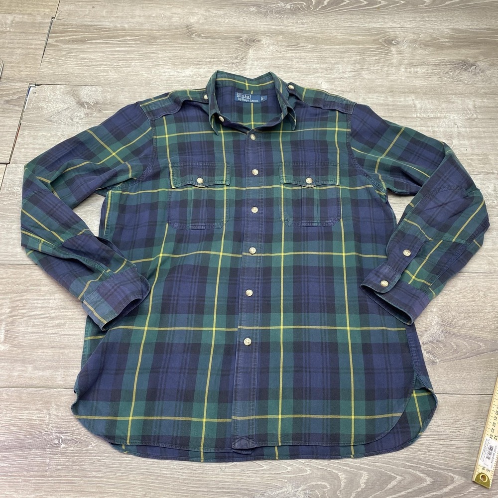 Polo by Ralph Lauren Green Navy Plaid Button-Down Shirt - Picture 1 of 9